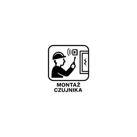 Montaż czujnika zbicia szkła Montaż czujnika zbicia szkła